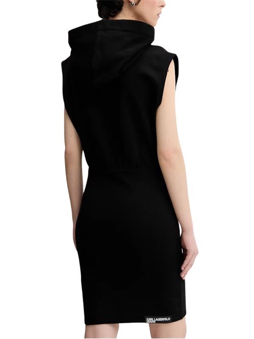 Abito donna nero in maglia fine elasticizzato Karl Lagerfeld jeans | A2W13033999